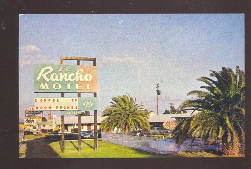 NEEDLES CALIFORNIA ROUTE 66 EL RANCH MOTEL ROAD SIGN ADVERTISING POSTCARD