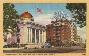 Postcard Washoe County Court House + Hotel Riverside Reno Nevada NV