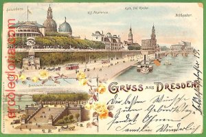 ah1247 - GERMANY - VINTAGE POSTCARD Postcards - Greetings from Dresden-