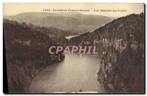 Old Postcard Frontiere Franco Suisse Les Bassins du Doubs