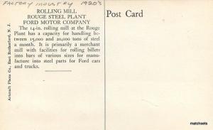 c1920's ROUGE RIVER Rolling Mills Steel Plant  RPPC 1318 Ford Automobile Factory