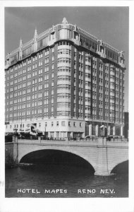 Automobiles Hotel Mapes RPPC Photo Postcard Reno Nevada 20-5637