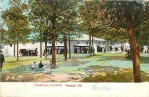 Vintage Postcard; Chautauqua Grounds, Streator IL  Wheelock Co., Posted 1909