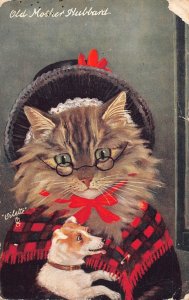 Animals Humanized Cat Granny Old Mother Hubbard Dog Pet 1908 postcard  B924