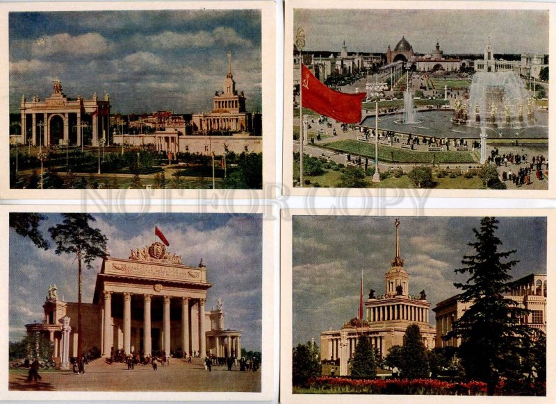 284671 USSR 1956 All-Union Industrial and Agricultural Exhibition 12 postcards