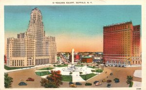 Vintage Postcard Niagara Square Public Central Hub Radial St. Buffalo New York