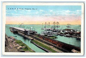 c1920 Birds Eye View L. & N. R. R. Docks Pensacola Florida FL Unposted Postcard