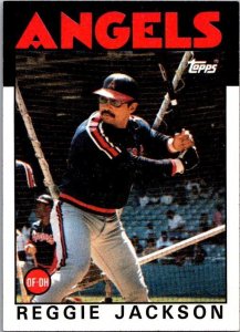 1986 Topps Baseball Card Reggie Jackson California Angels sk10739