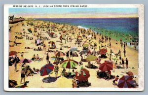 SEASIDE HEIGHTS NJ LOOKING NORTH FROM STRAND BATHS ANTIQUE POSTCARD