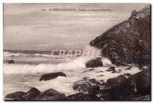 Old Postcard St Pierre Quiberon Rocks and Pointe Port Bara