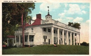 Mount Vernon VA-Virginia, Home of Washington's Mansion, Vintage Postcard