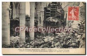 Old Postcard Peronne In the Church Pillars overthrown Organs dementelees offe...