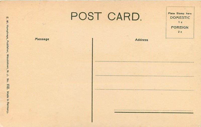 Alloway New Jersey~House's Pond~Trees Reflect~1910 Postcard