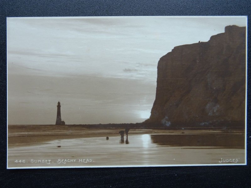 Sussex EASTBOURNE Sunset at Beachy Head c1909 RP Postcard by Judges 446