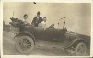 Old Car FORD? Top Down c1915 Real Photo Postcard