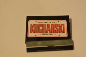Kucharski Secretary of State Republican 1972 30 Strike Matchbook