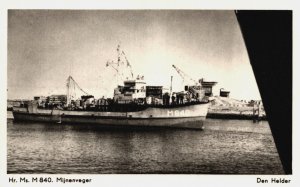 Nautica Netherlands Den Helder Hr. Ms. M 840 Mijnenveger Vintage Postcard C261