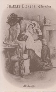 Mrs Gamp Charles Dickens Vintage Collectors Postcard