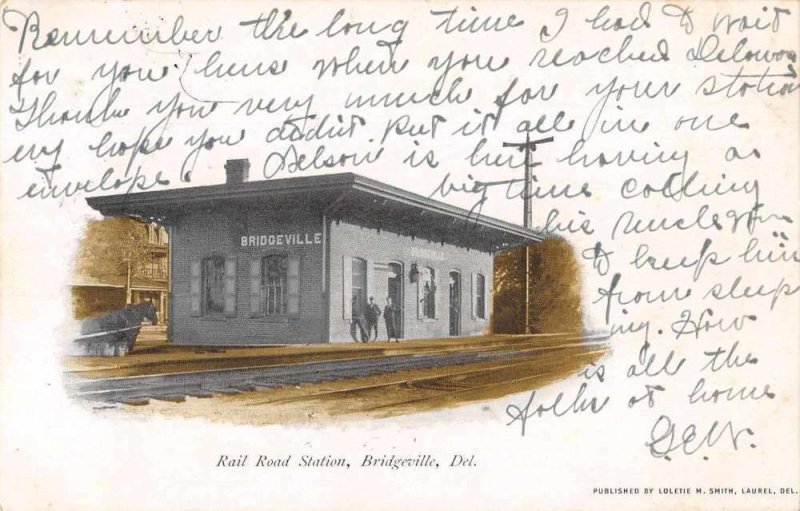 Bridgeville Delaware Railroad Station Vintage Postcard AA5568