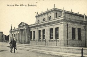 barbados, BRIDGETOWN, Carnegie Free Library (1910s) Postcard