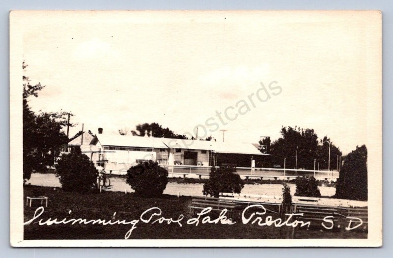 K5/ Lake Preston South Dakota Postcard RPPC c30s Swimming Pool 350