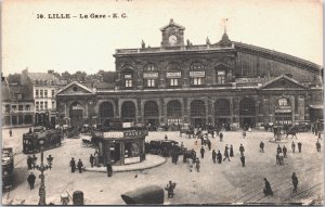 France Lille La Gare Vintage Postcard 03.62