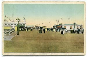 Boardwalk Asbury Park New Jersey 1910c postcard