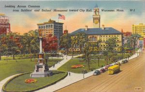 massachusetts  Worcester  Soldiers and Sailors Monument and City Hall