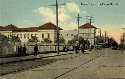 JACKSONVILLE FL RR Train Station c1910 Postcard