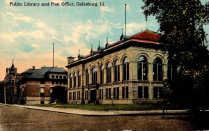 Illinois Galesburg Public Library and Post Office