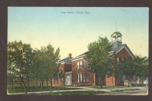 NELIGH NEBRASKA HIGH SCHOOL BUILDING 1910 VINTAGE POSTCARD