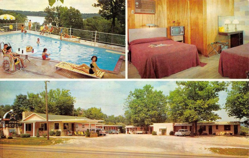 STAR MOTEL Lake Ozark, MO Swimming Pool Roadside c1950s Vintage Postcard