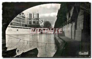 Modern Postcard Paris Walk under the Bridge