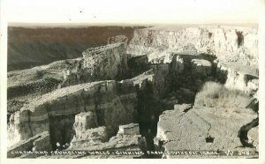 Chasm Crumbling Walls Sinking Farm Idaho 1920s RPPC Photo Postcard 13098