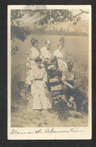 RPPC MUSKOGEE OKLAHOMA ARKANSAS RIVER SWIMMING REAL PHOTO POSTCARD