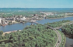 La Crosse Wisconsin 1960s Bridge USA American Highways Postcard