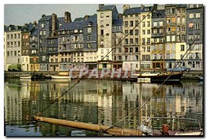 Modern Postcard Honfleur The Vieux Bassin and his curious old facades