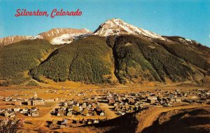 SILVERTON, CO Colorado  MINING TOWN~HOMES~CHURCH Bird's Eye View Chrome Postcard
