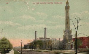 Water Works Tower Buildings Roadways Trinidad Colorado Vintage Postcard c1910