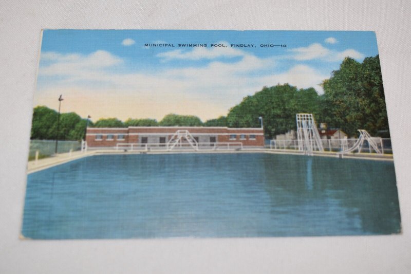 Municipal Swimming Pool Findlay Ohio 10 Postcard E. C. Kropp 4880