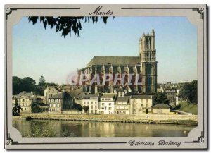 Modern Postcard Mantes la Jolie Yvelines collegial Notre Dame