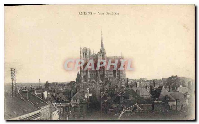 Old Postcard Amiens general view