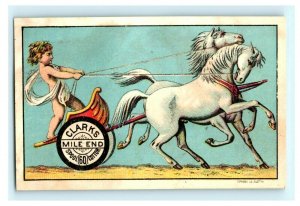 1880s Clark's Mile-End Thread Fantasy Cherub Chariot White Horses P224