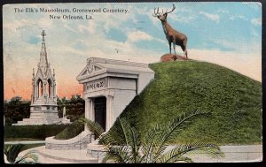 Vintage Postcard 1914 The Elk's Mausoleum, Greenwood Cemetery, New Orleans, LA