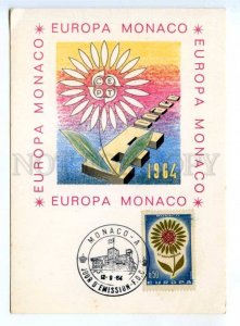 420061 MONACO 1964 year EUROPA CEPT First day maximum card