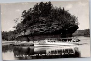 RPPC Lone Rock Lower Dells WI Vintage Postcard Y02