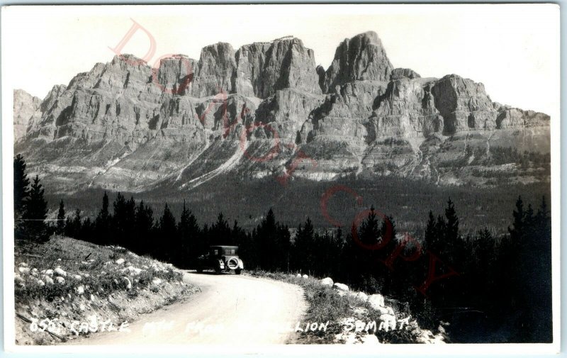 c1930s Banff National Park RPPC Castle Mountain PC Vermilion Peak Summit Auto A5