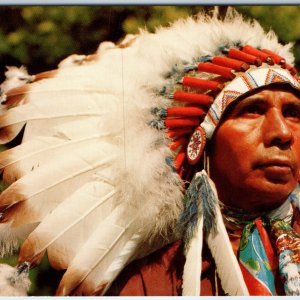 c1960s Berkeley, CA Native American Indian Feather Chief Chrome Postcard A103