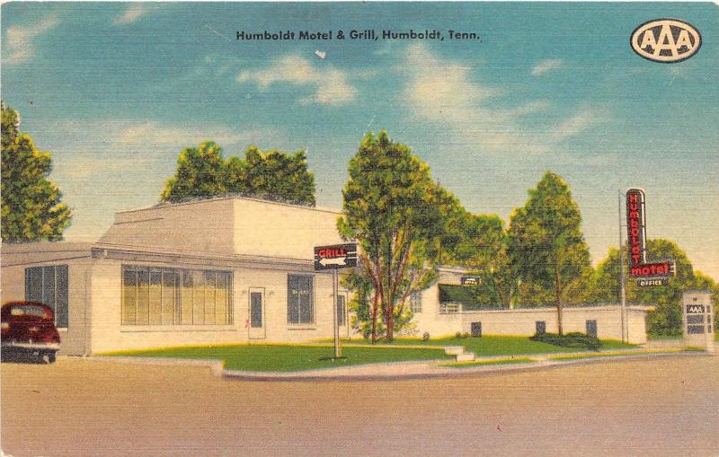 A37/ Humboldt Tennessee Tn Postcard Linen Motel & Grill ROadside