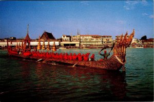 Bangkok, Thailand  ROYAL BARGE ANANTANAKARAJ Seven Headed Naga Prow  Postcard